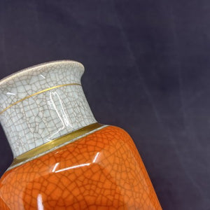 Red Royal Copenhagen craquelure vase