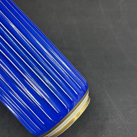 Blå Lyngby vase, 15 cm.