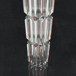 Tall vase with red decoration and grinding