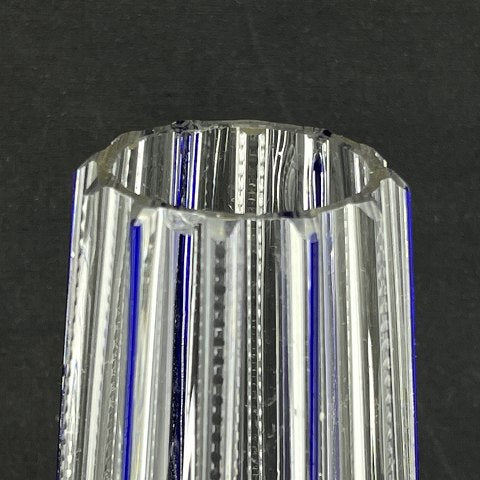 Unusual vase with blue decoration