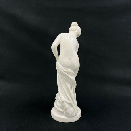 White-glazed figurine by L. Hjorth – Venus at the Bath