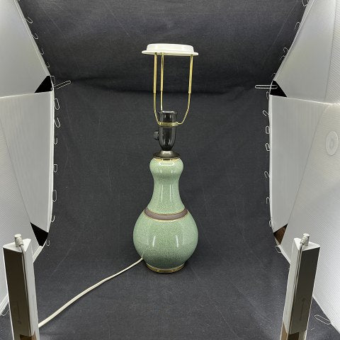 Large green craquele table lamp from Royal Copenhagen