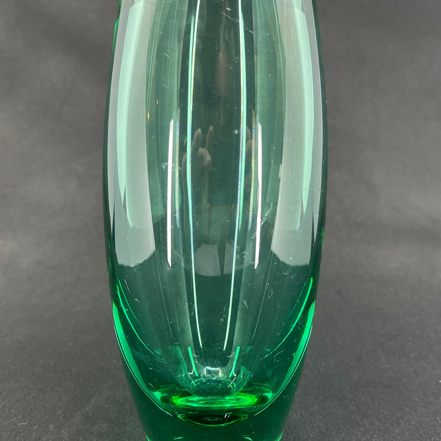 Sea Green vase from Holmegaard with tale