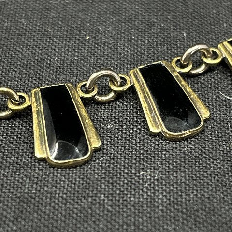 Necklace with black enamel by Volmer Bahner