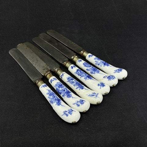 Set of 6 Blue Flower lunch knives