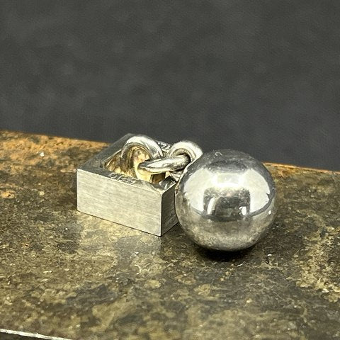 A pair of modern cufflinks in silver