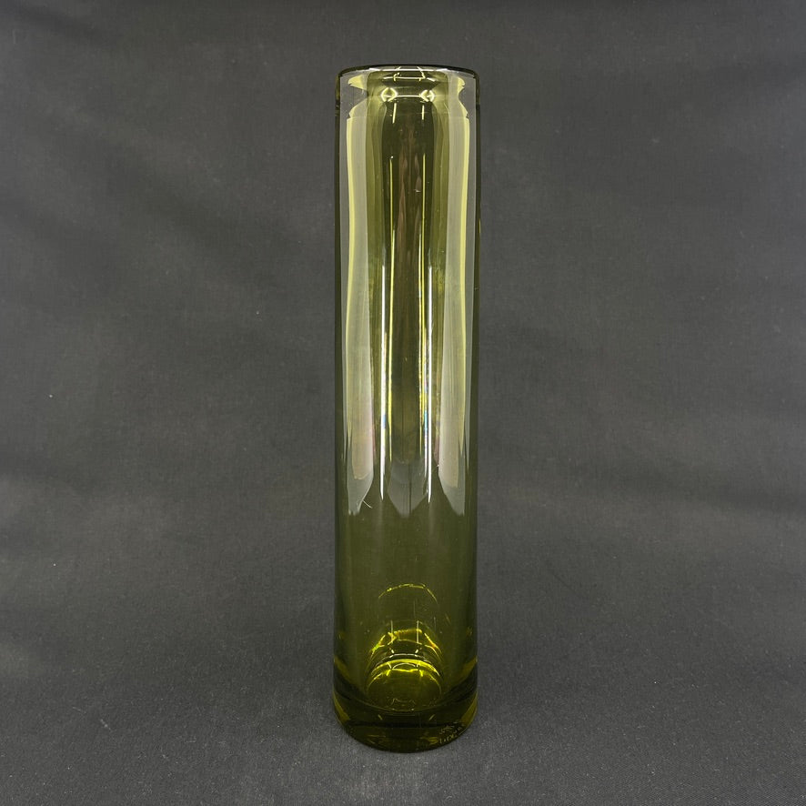 Olive cylinder vase, 30 cm.