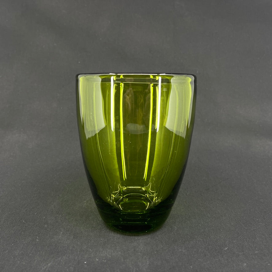 May green vase from Holmegaard, 14 cm.