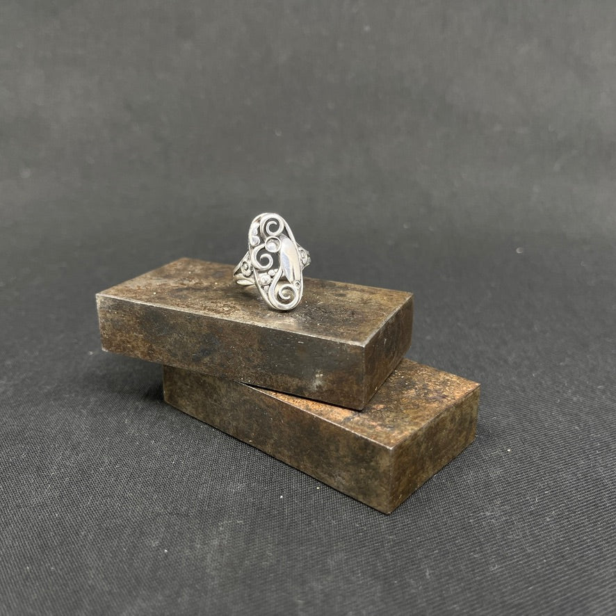 Dansk art nouveau ring i sølv, str. 58