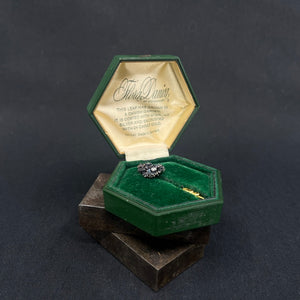 Flora Danica lapel pin with stone