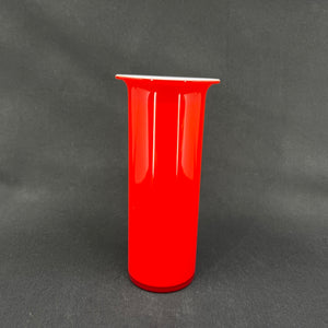 Rød Regnbue vase fra Holmegaard, 17,5 cm.