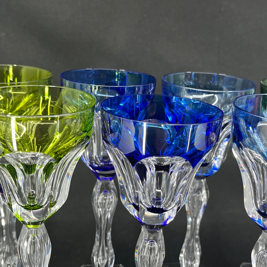 8 rare Lalaing hock glasses