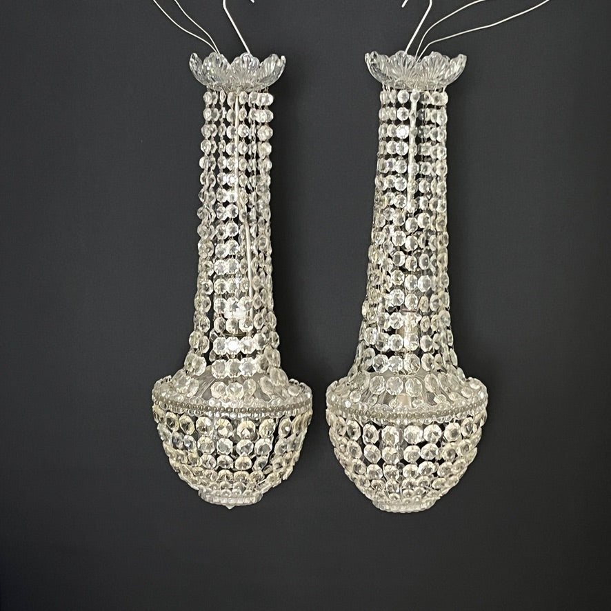 A pair of prism chandeliers from the 1910s