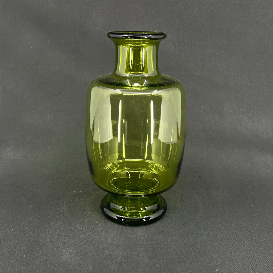 Majgrøn vase fra Holmegaard, 21 cm.