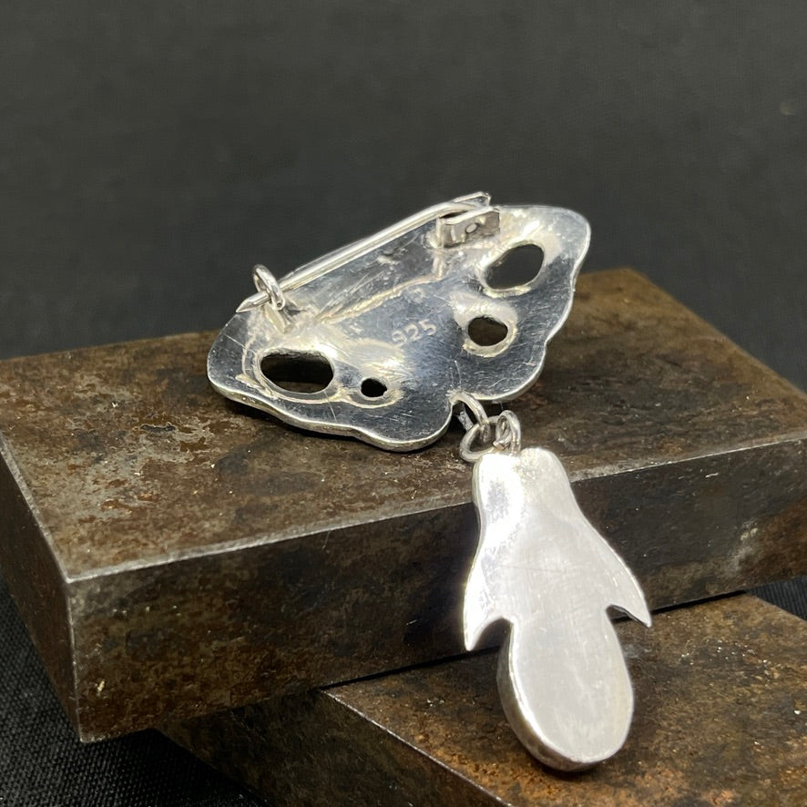 "Art nouveau" broche med carneol