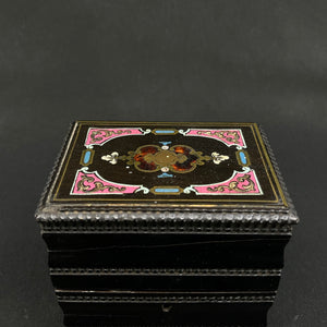 Black cabinet for bottles with intarsia