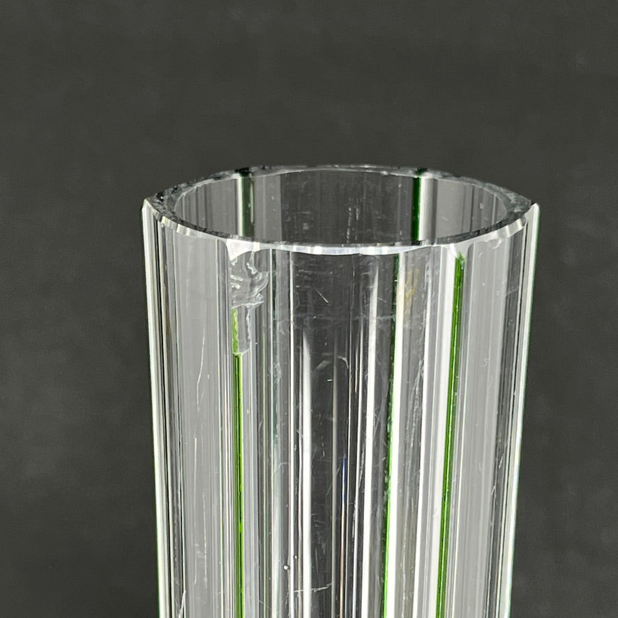 Høj kolbevase fra 1920'erne med grønne striber