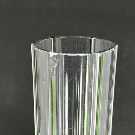 Tall flask vase from the 1920s with green stripes
