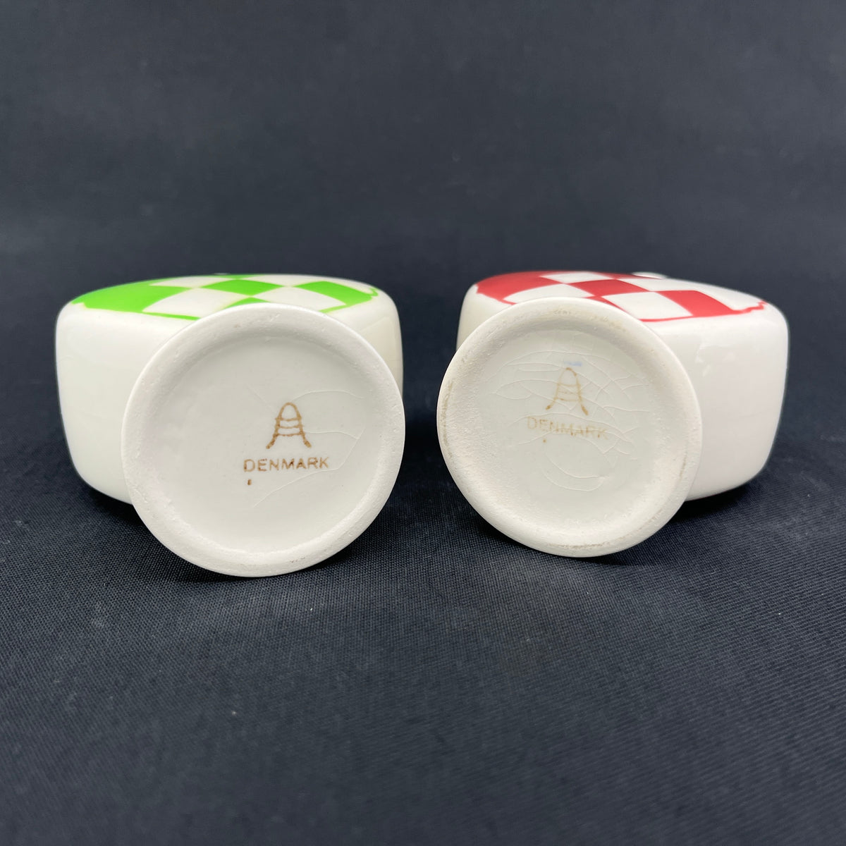 Samling af fire Aluminia hjerter