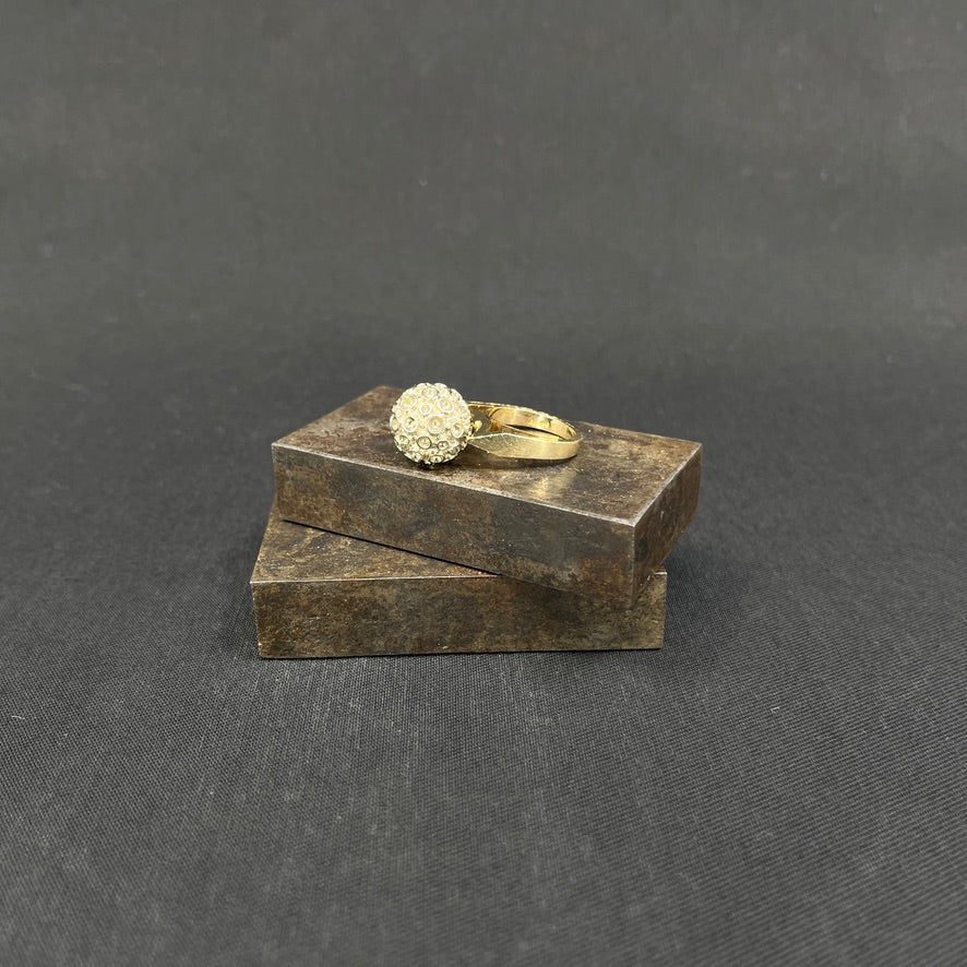 Moderne cocktail ring fra A. Michelsen, 14 karat guld