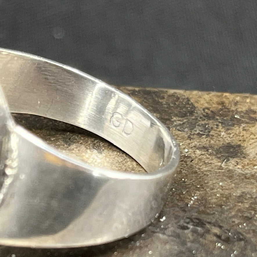 Dansk art nouveau ring i sølv, str. 63