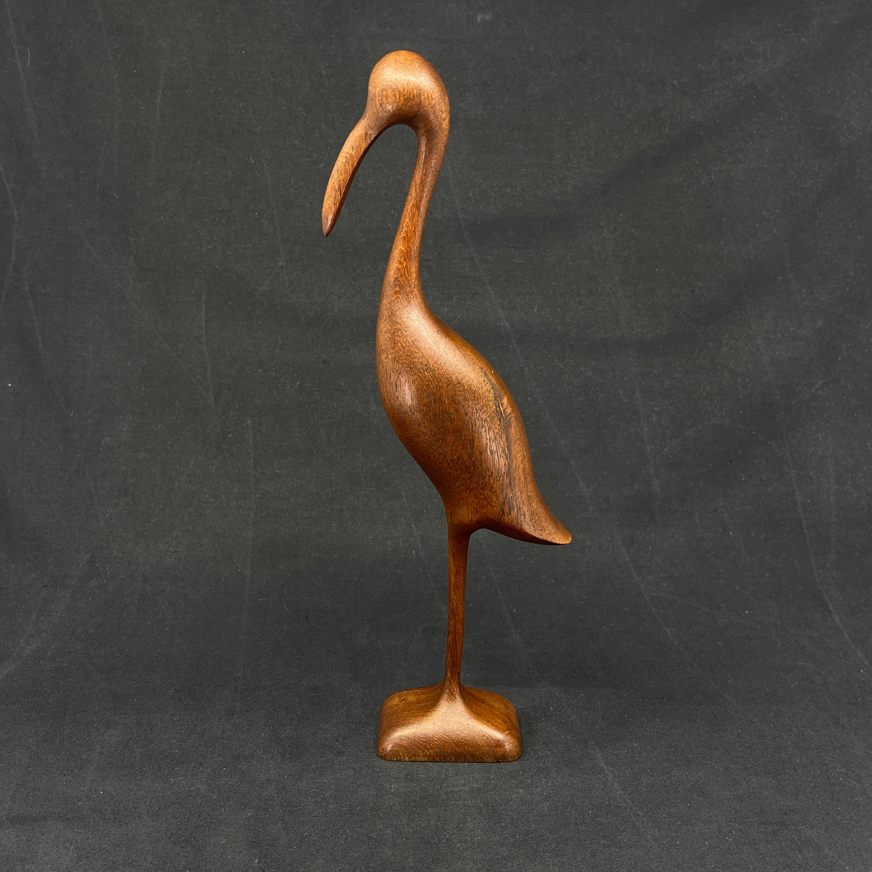 Large teak wood figurine - ibis