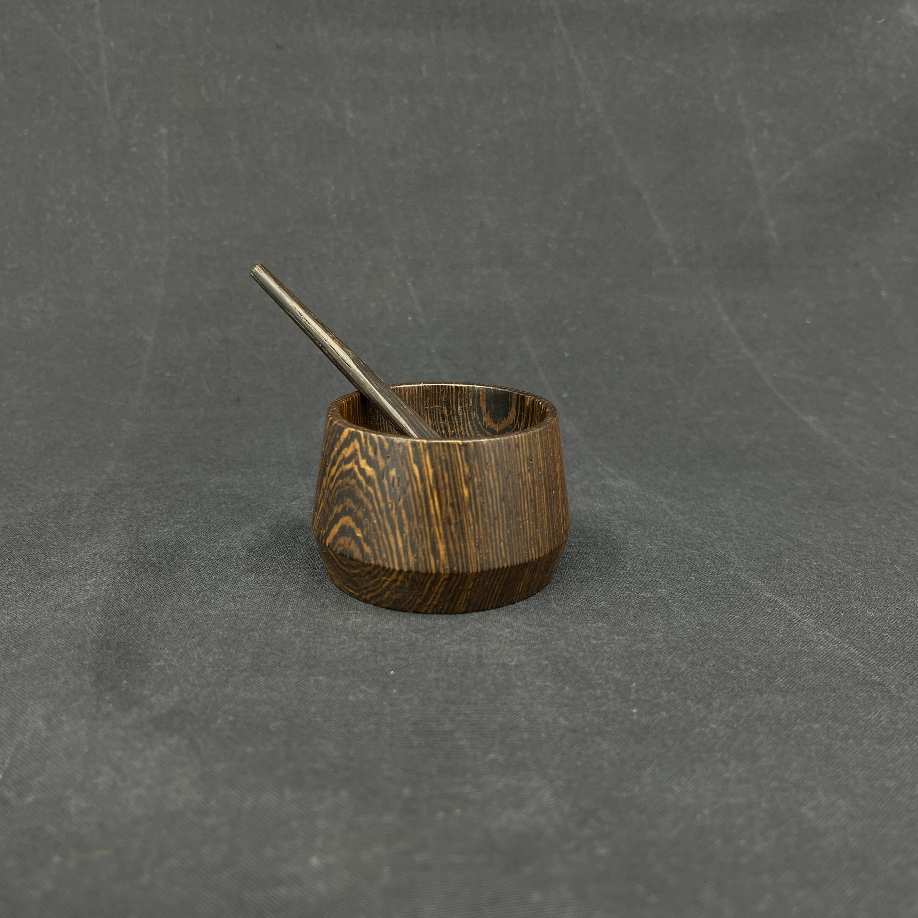 Wenge salt shaker with spoon