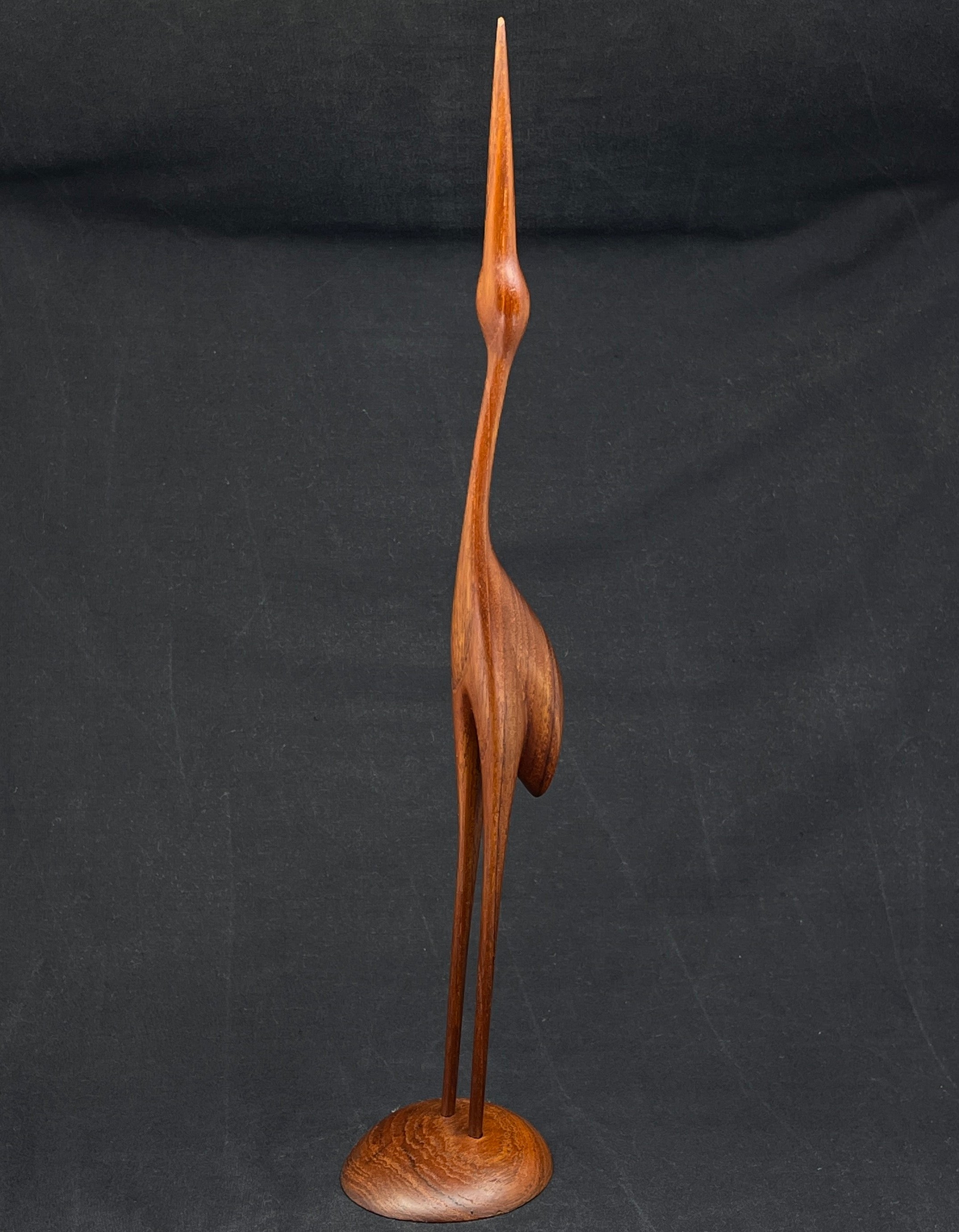 Large teak wood figurine - crane
