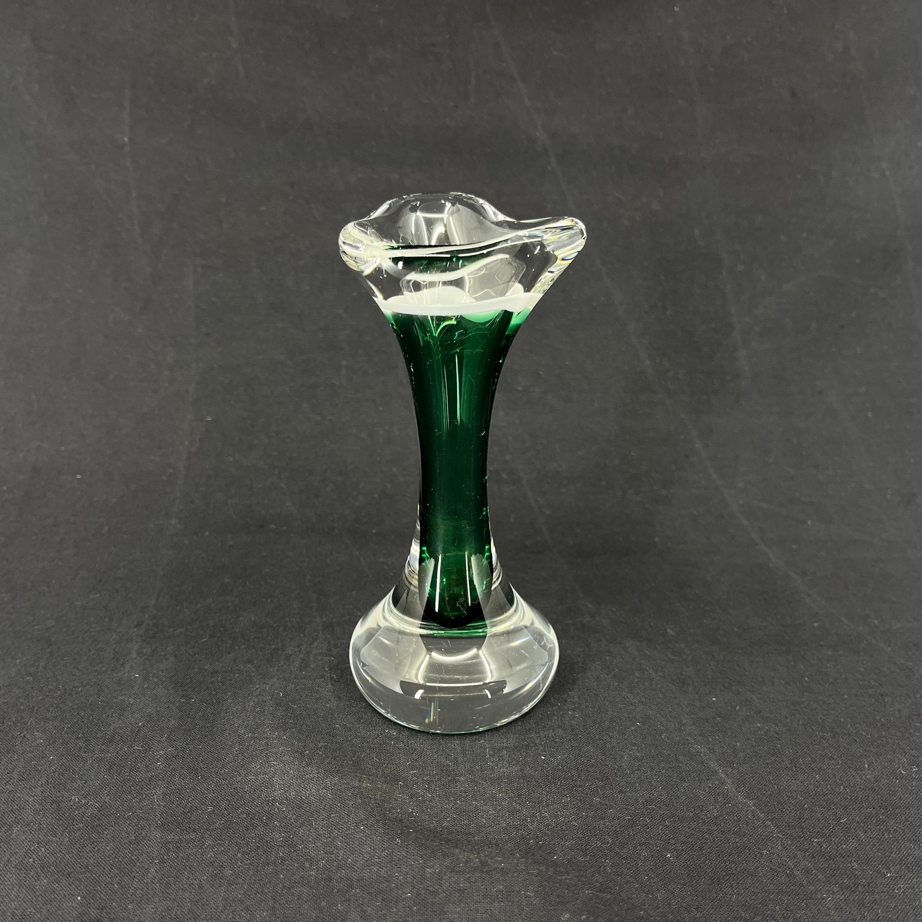 Flygsfors green vase, 14 cm.