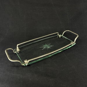 Oblong art deco glass tray