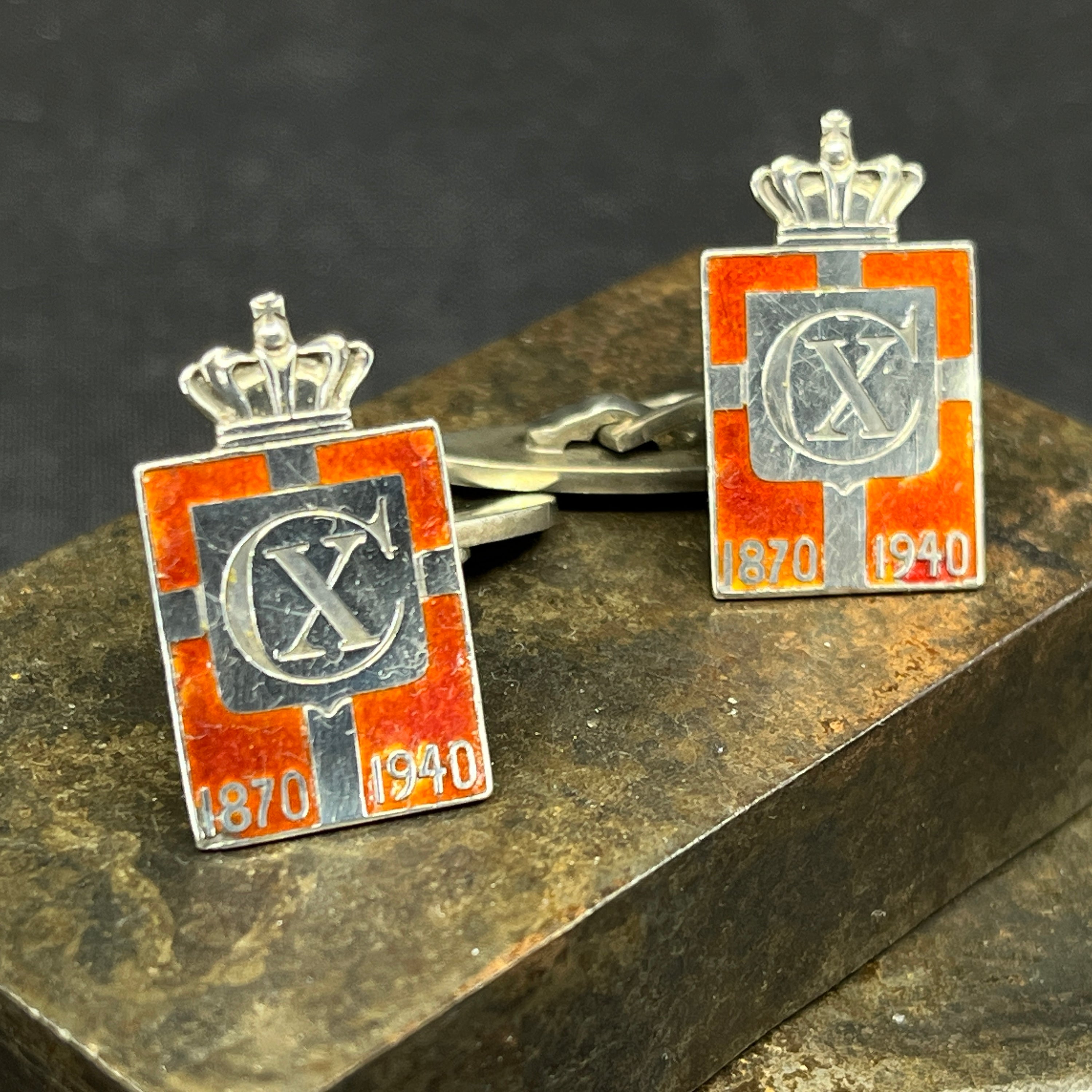 Kongemærke 1870-1940 manchetknapper - Georg Jensen