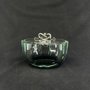 Modern bowl with silver lid