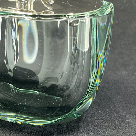 Modern bowl with silver lid