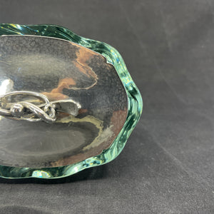 Modern bowl with silver lid