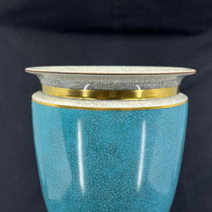 Sjælden lyseblå Royal Copenhagen craquele vase
