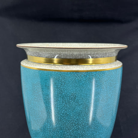 Rare light blue Royal Copenhagen craquele vase