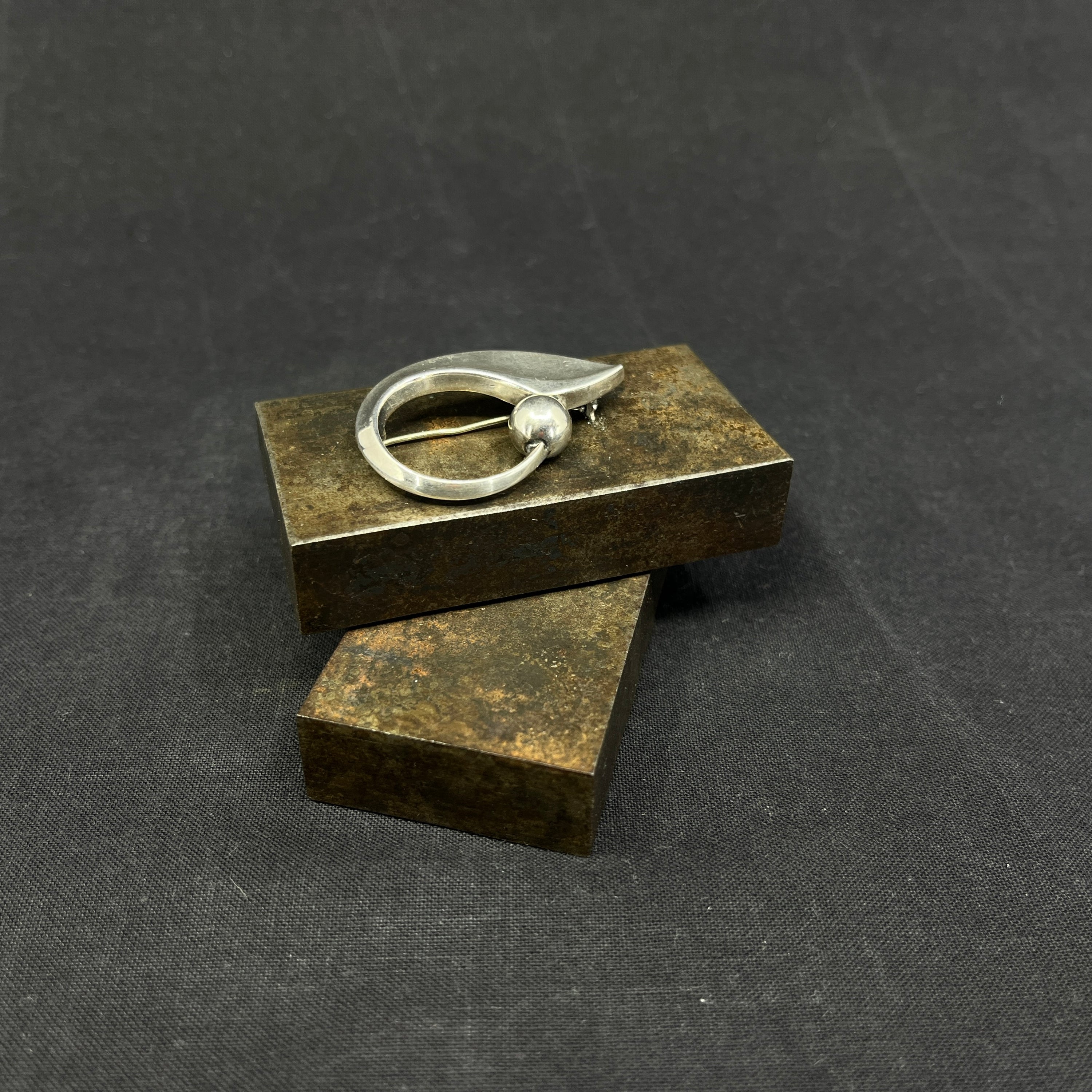 Hans Hansen art deco brooch - leaf