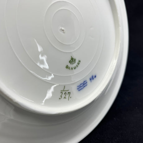 Musselmalet Riflet helflad frokosttallerken, 1/185
