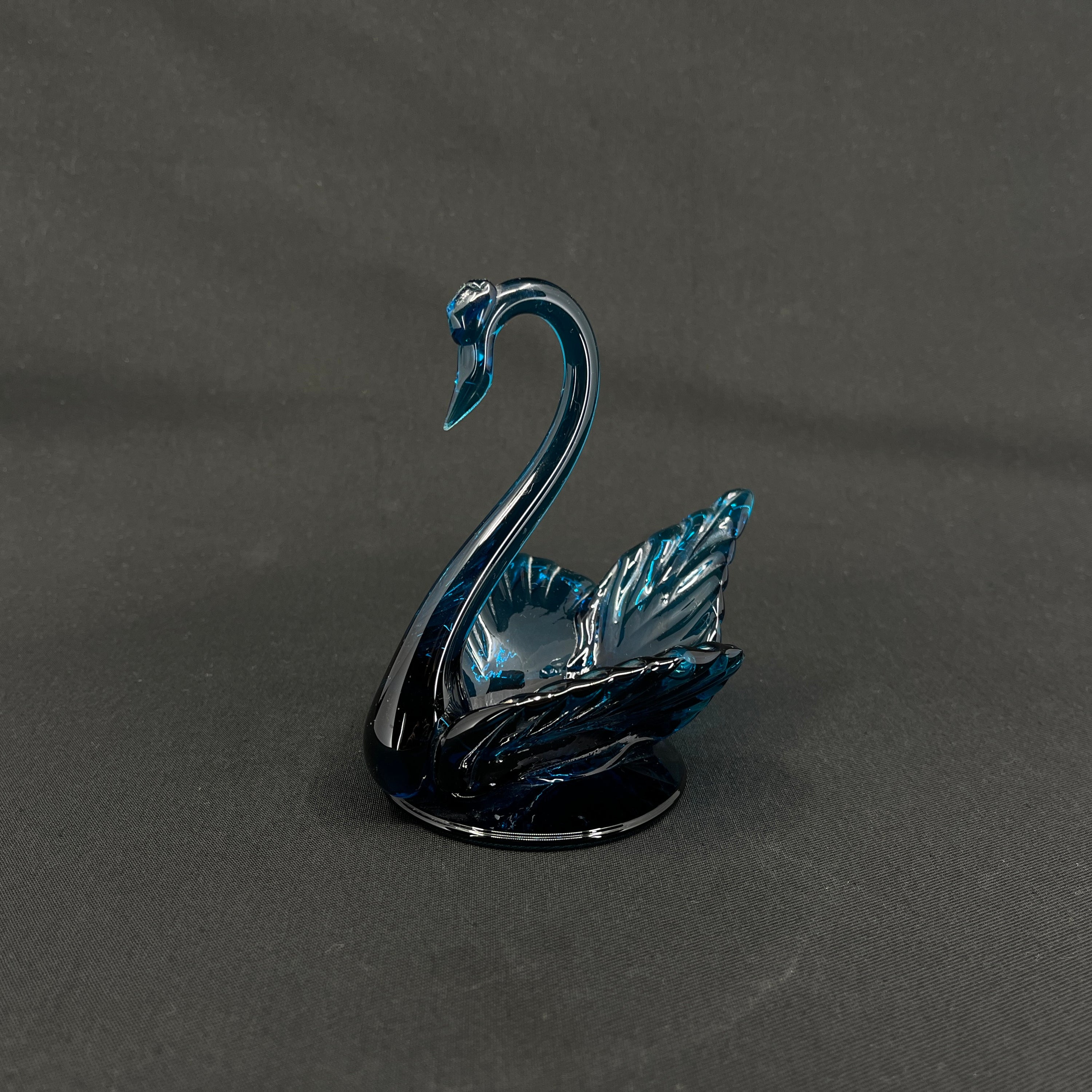 Holmegaard swan salt shaker, blue