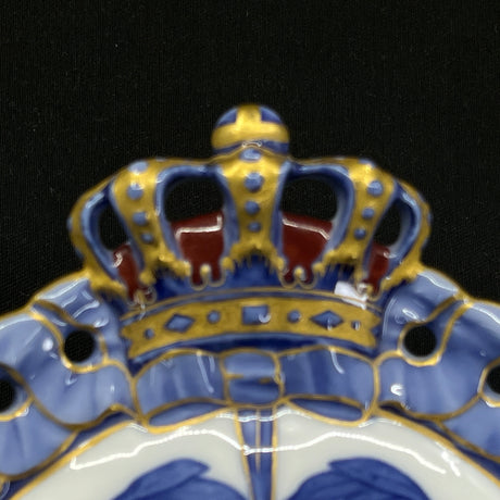 Royal Copenhagen mindeplatte fra 1898 med guld