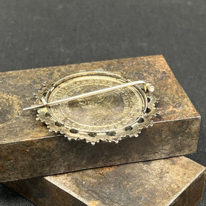 Broche - erindringsmønt Christian IX og Frederik VIII