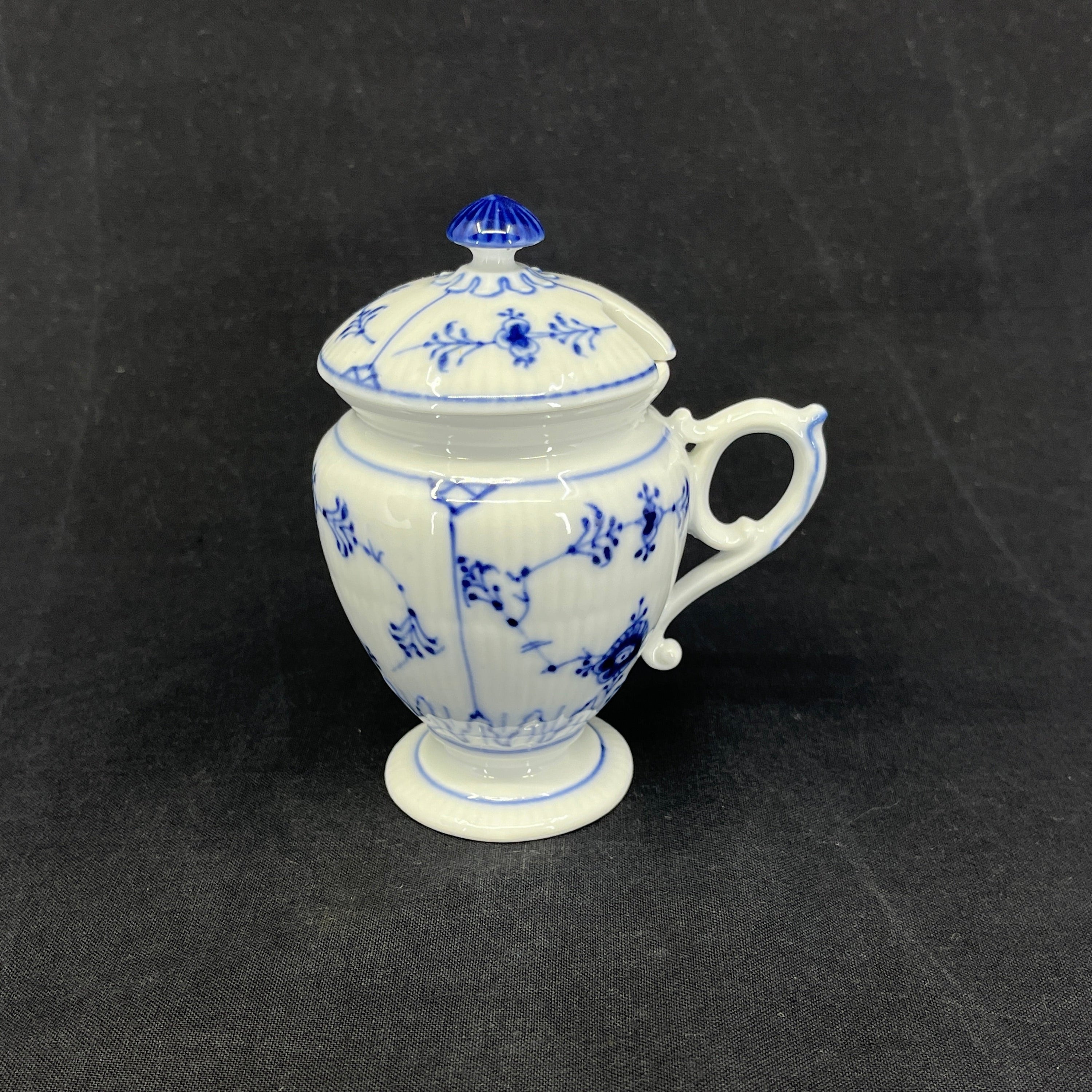 Blue Fluted Mustard Jar, 1/138