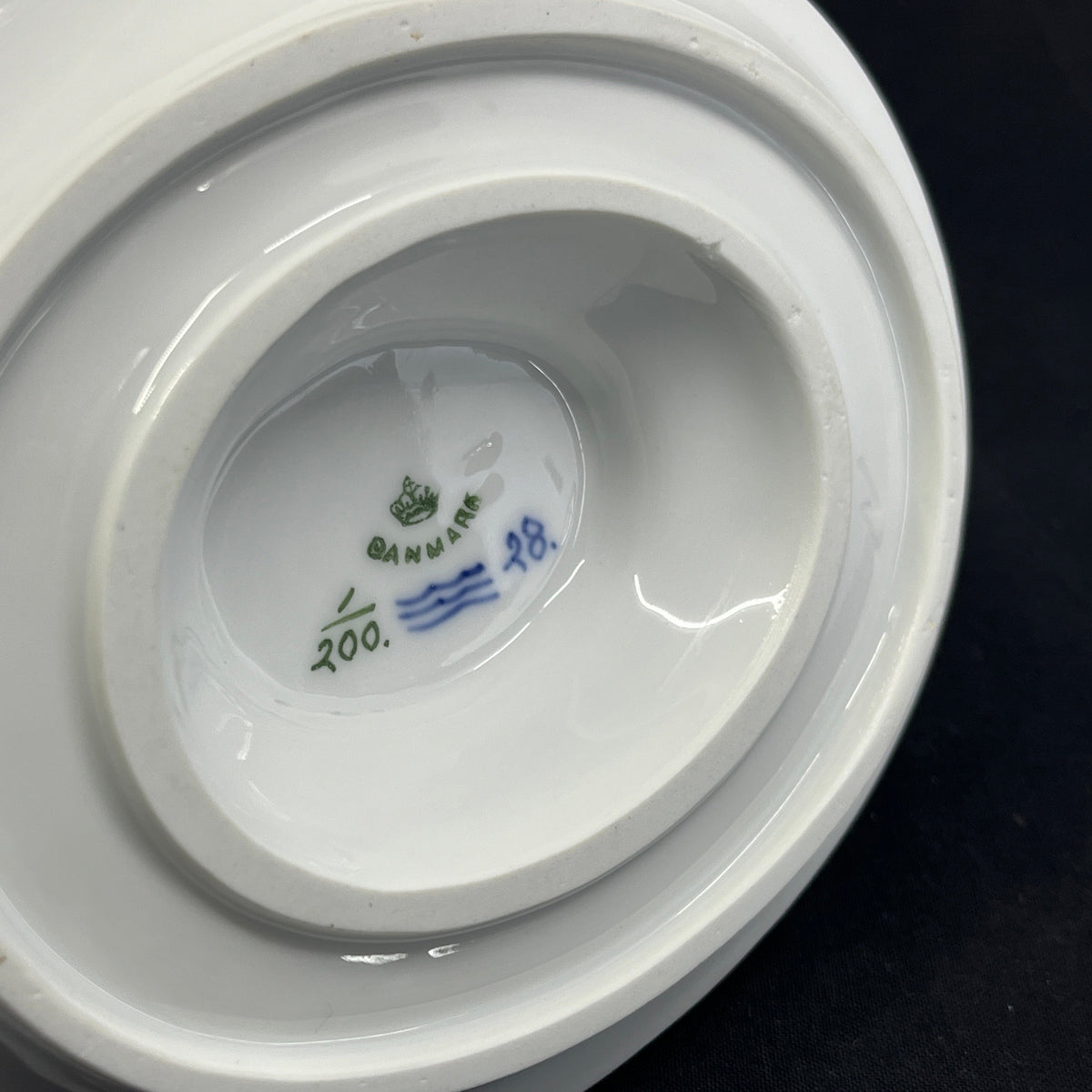 Small Blue Fluted Sauce Boat, 1894-1900