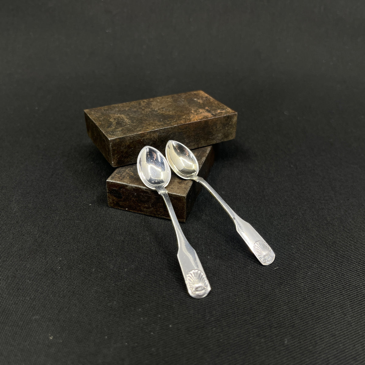 Mussel salt spoon in silver