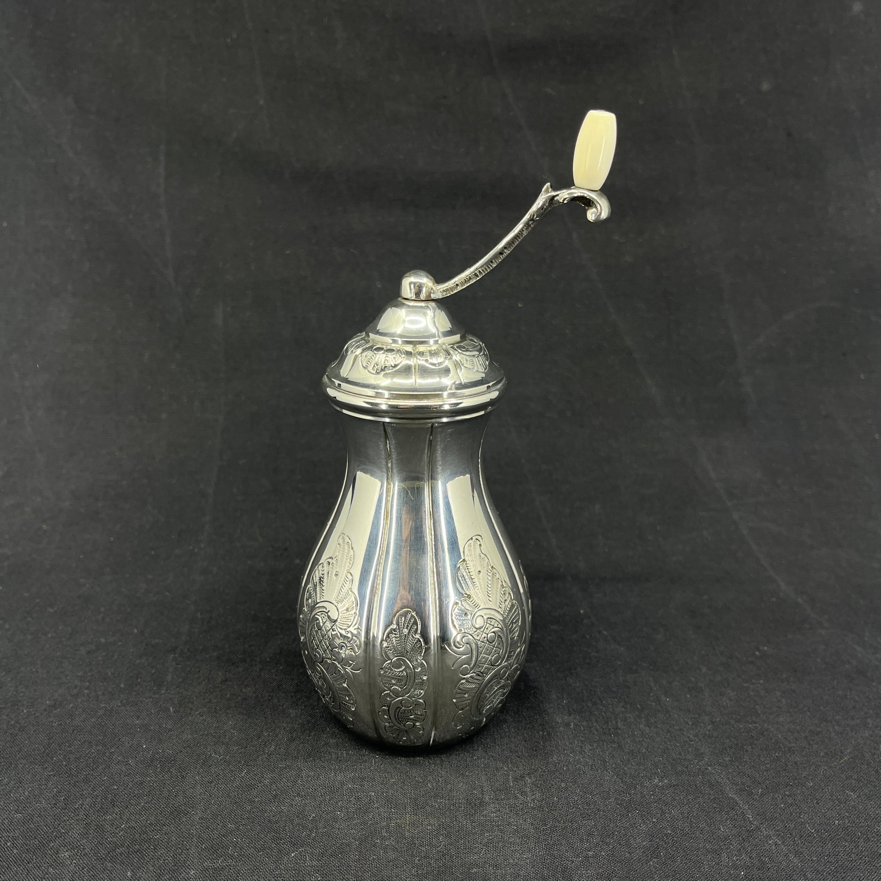 Danish pepper mill in silver