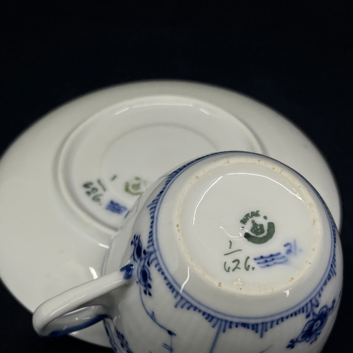 Blue Fluted Half Lace Coffee Cup 1/626