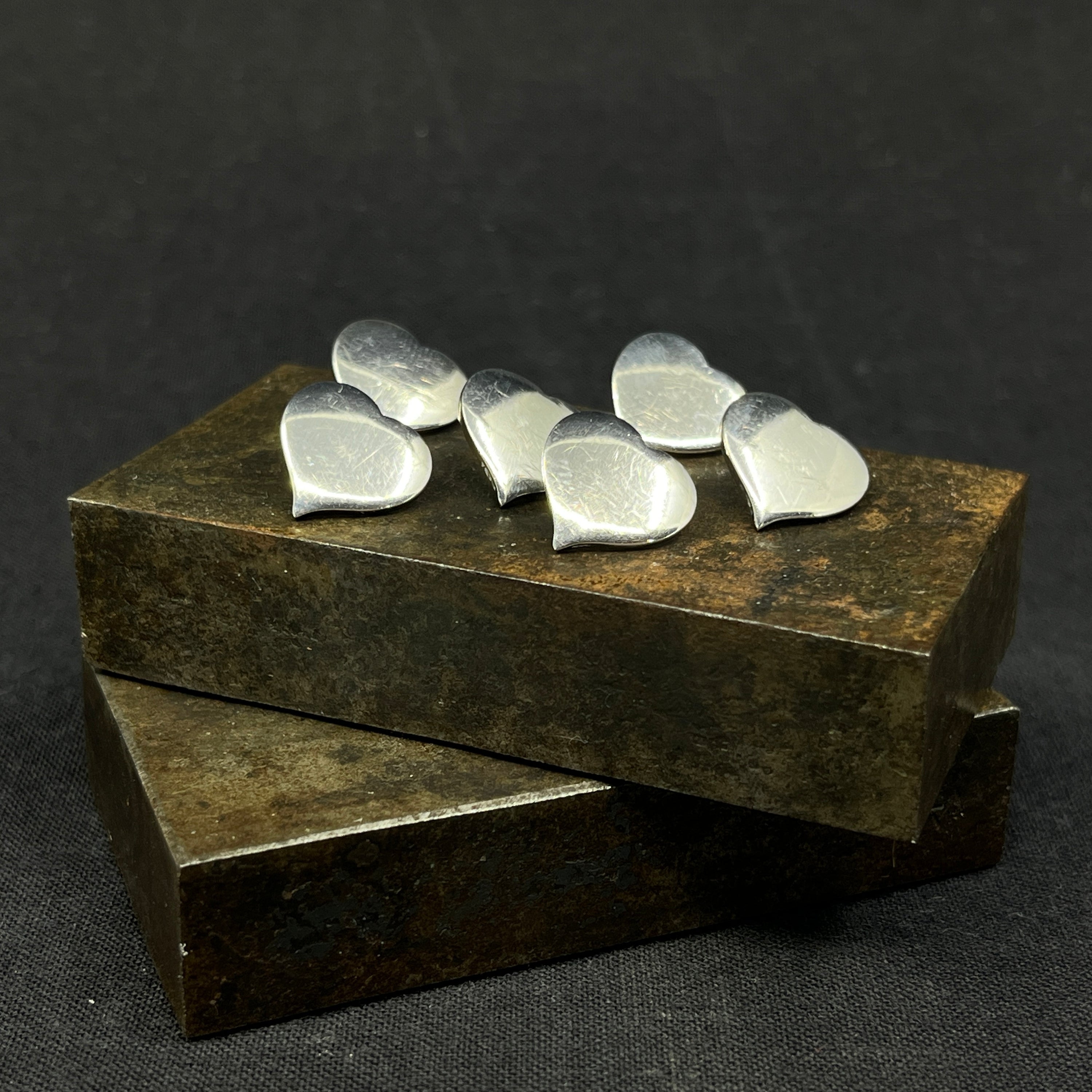 Hans Hansen Heart buttons, 6 pcs.