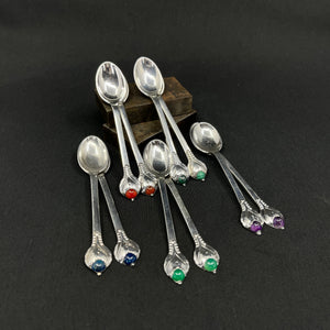 Evald Nielsen coffee spoons No. 3 with stones