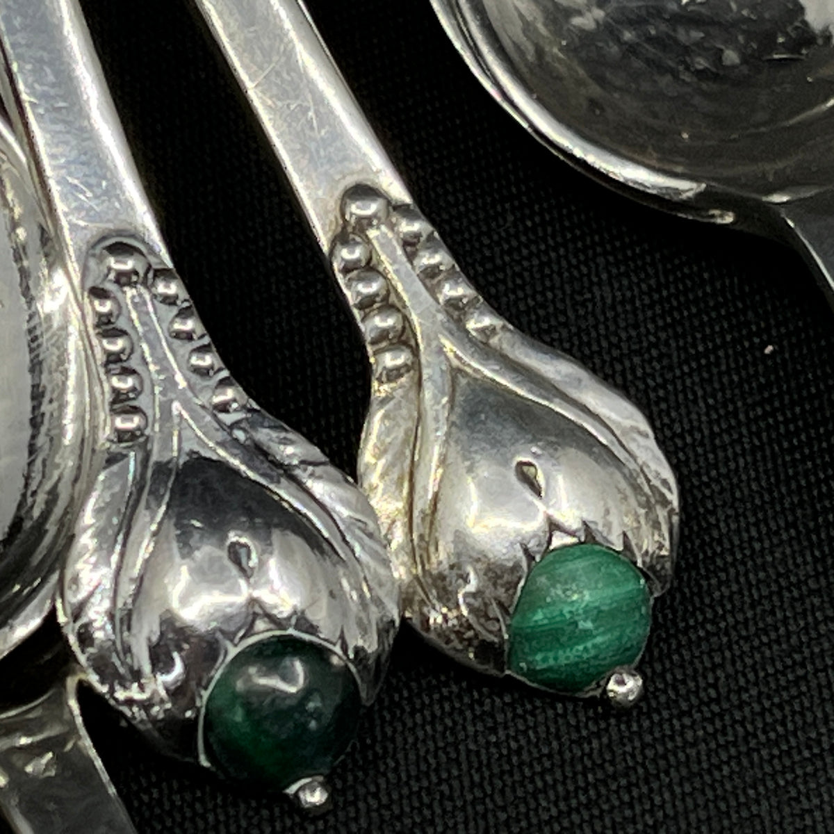 Evald Nielsen coffee spoons No. 3 with stones