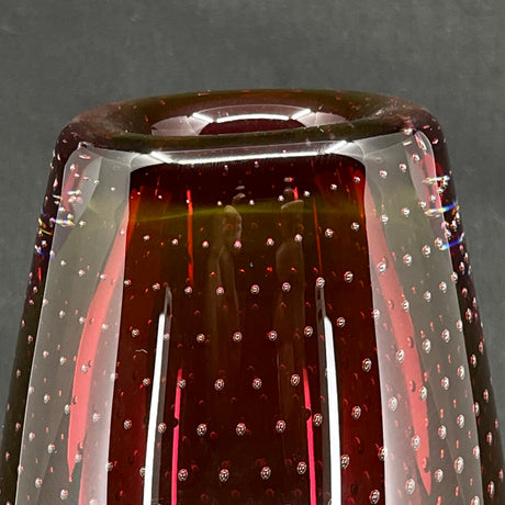 Pink glass vase from Magnor Glassworks